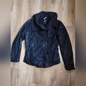 Armani Exchange Buttery Soft Faux Leather Wool Hybrid Moto Jacket Women's M